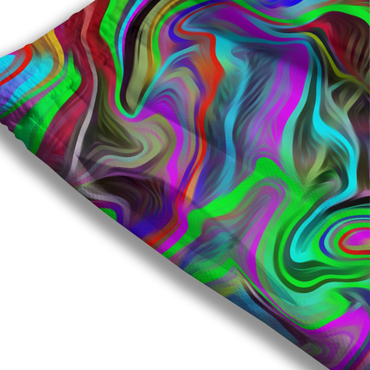 Psychedelic Trippy Neon Green Print Mesh Shorts