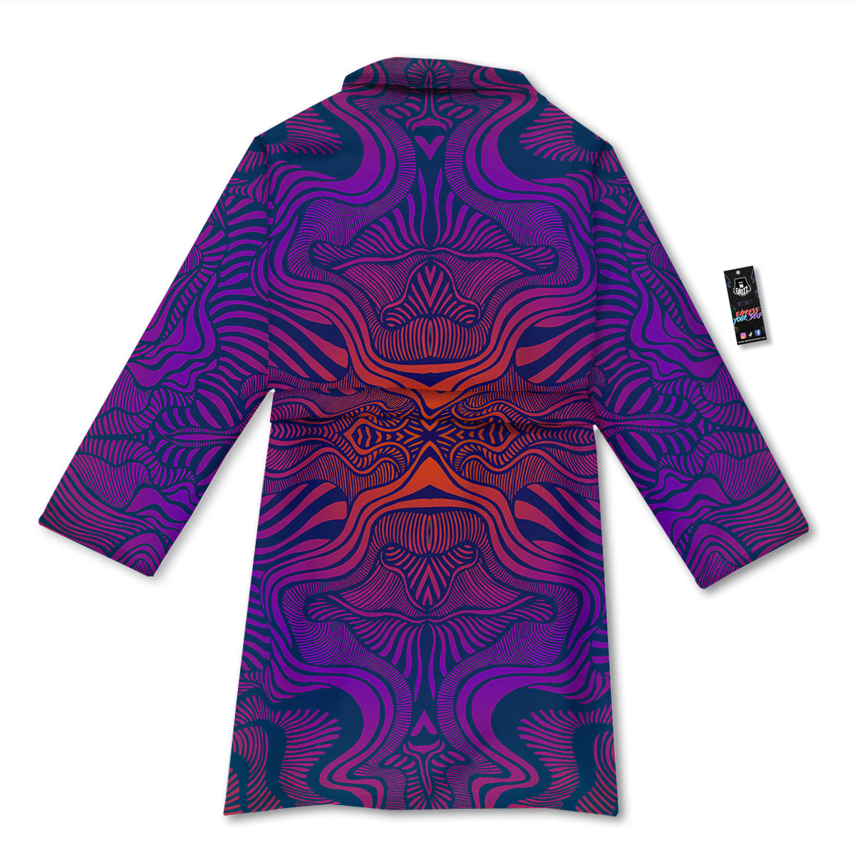 Psychedelic Trippy Ornament Print Bathrobe-grizzshop