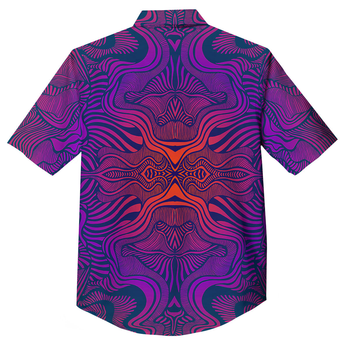 Psychedelic Trippy Ornament Print Button Up Shirt-grizzshop