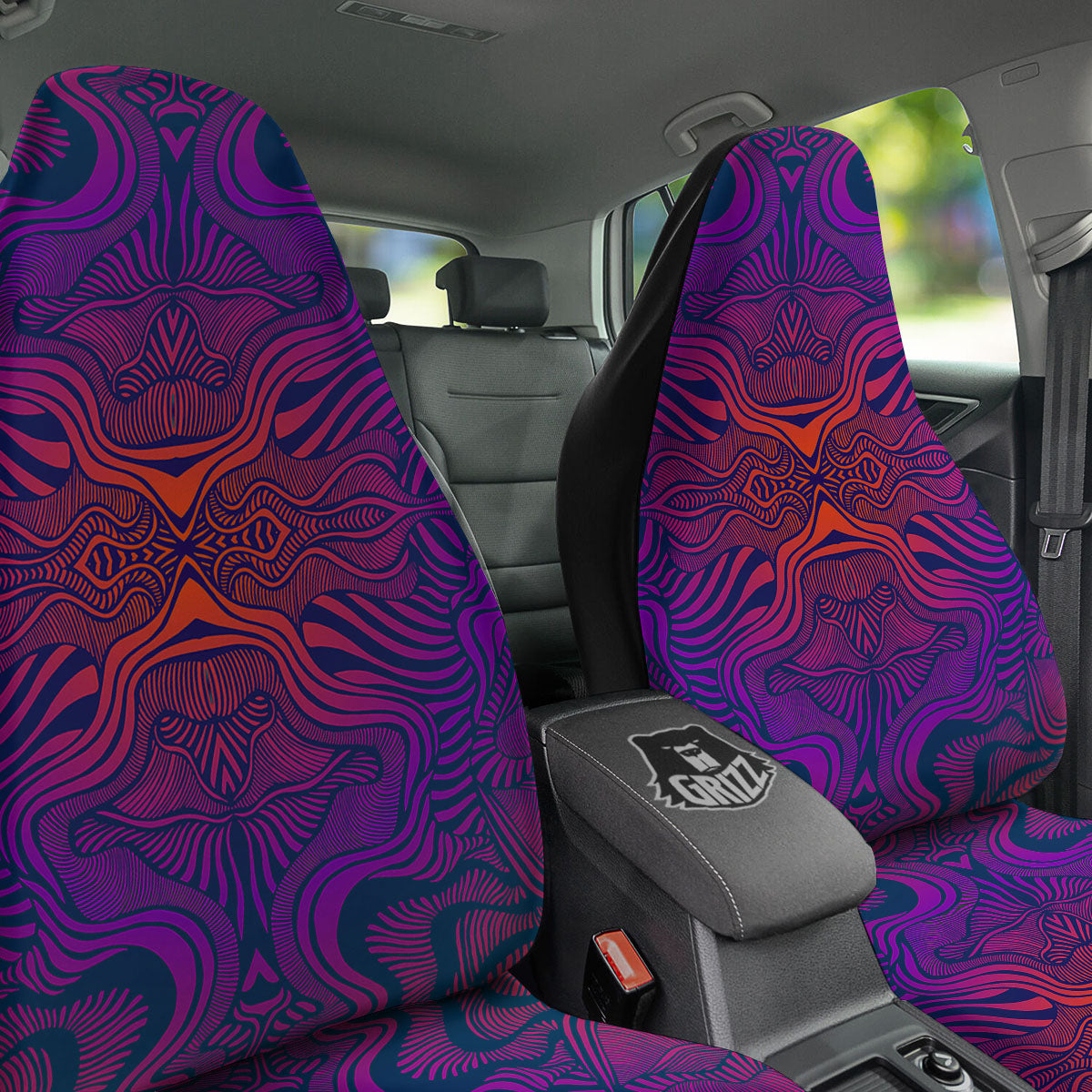 Psychedelic Trippy Ornament Print Car Seat Covers-grizzshop