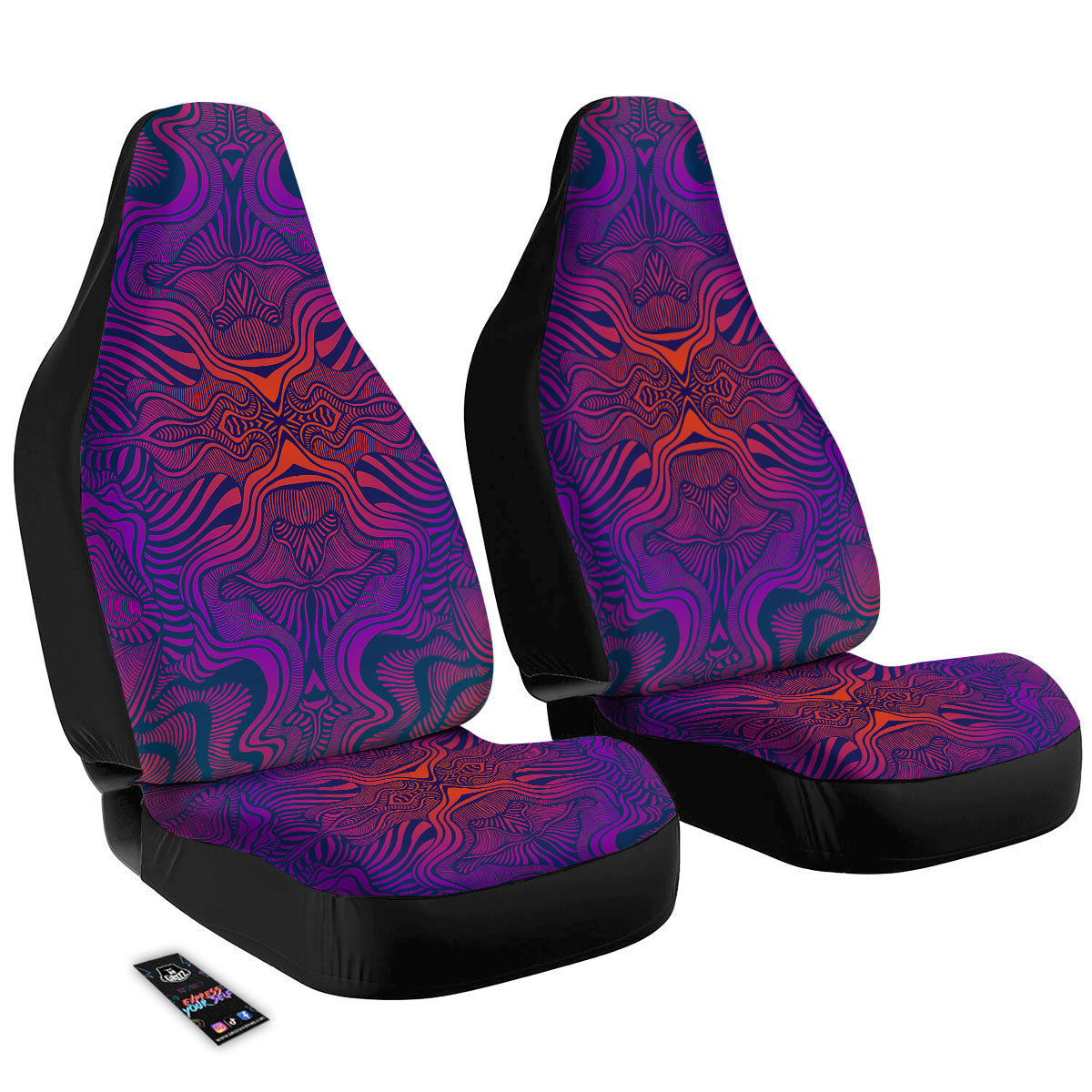 Psychedelic Trippy Ornament Print Car Seat Covers-grizzshop