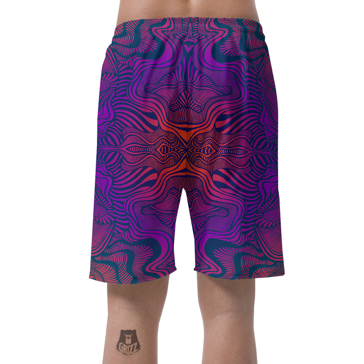 Psychedelic Trippy Ornament Print Men's Shorts-grizzshop