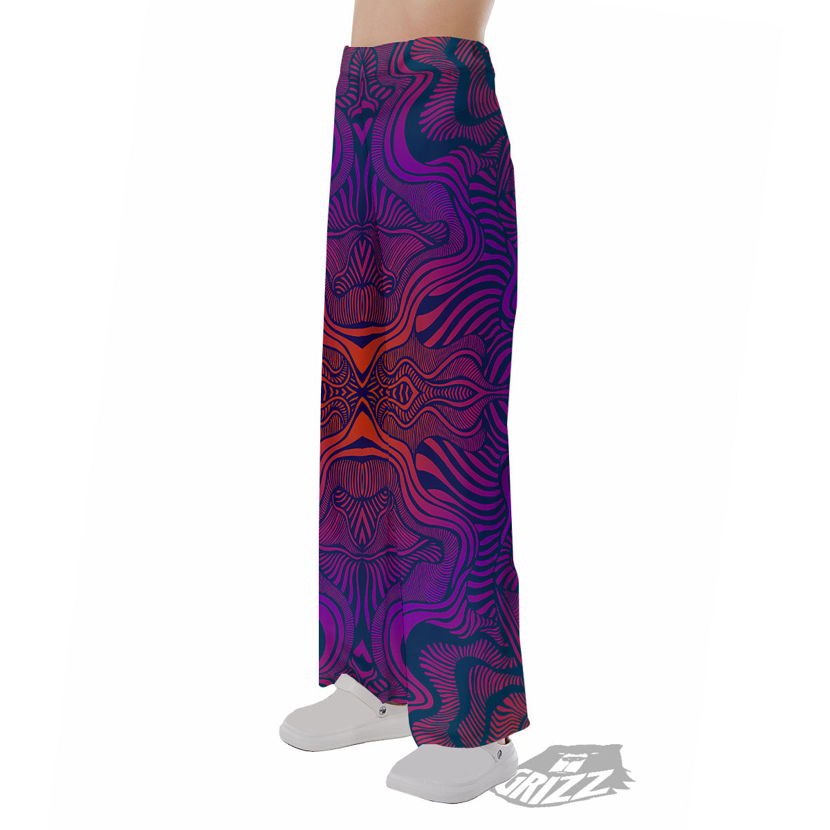 Psychedelic Trippy Ornament Print Pajama Pants-grizzshop