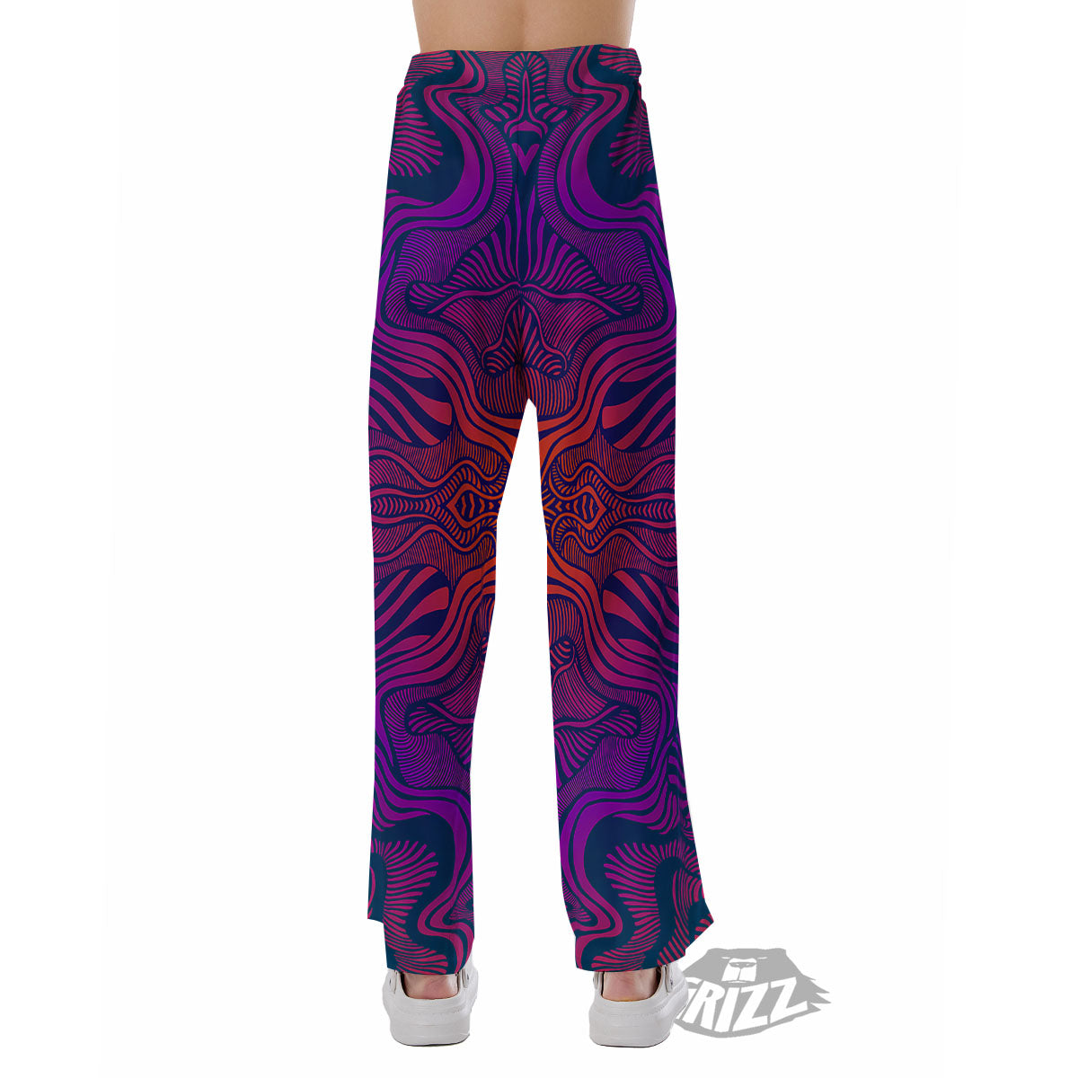 Psychedelic Trippy Ornament Print Pajama Pants-grizzshop