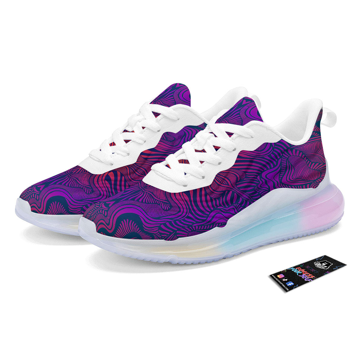 Psychedelic Trippy Ornament Print Running Sneakers-grizzshop