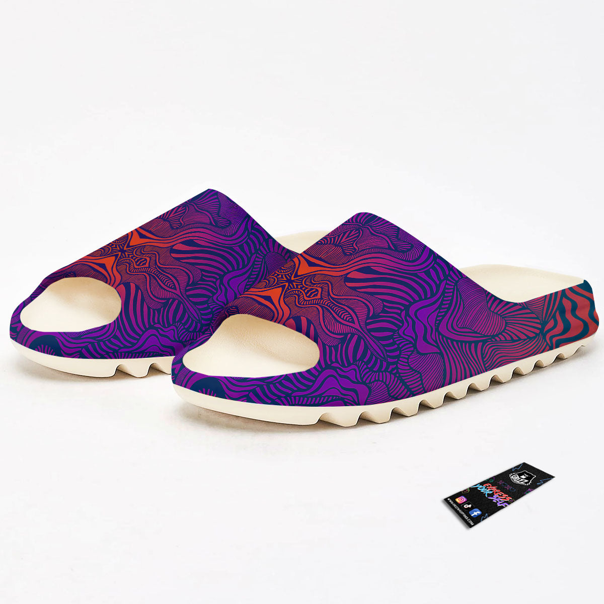 Psychedelic Trippy Ornament Print Sandals-grizzshop