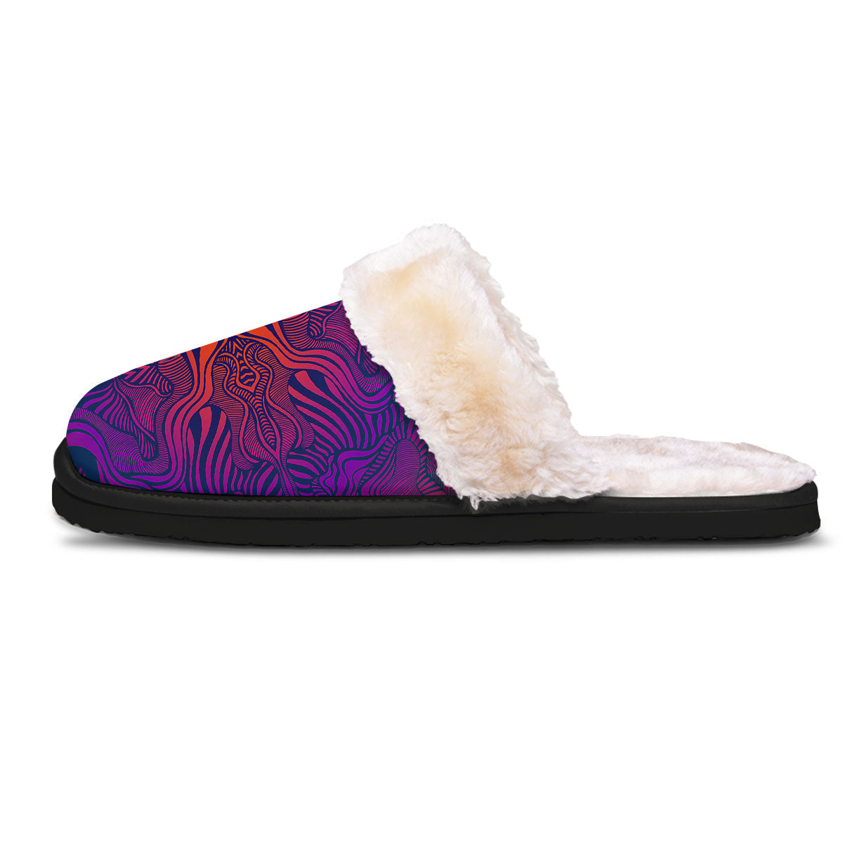 Psychedelic Trippy Ornament Print Slippers-grizzshop