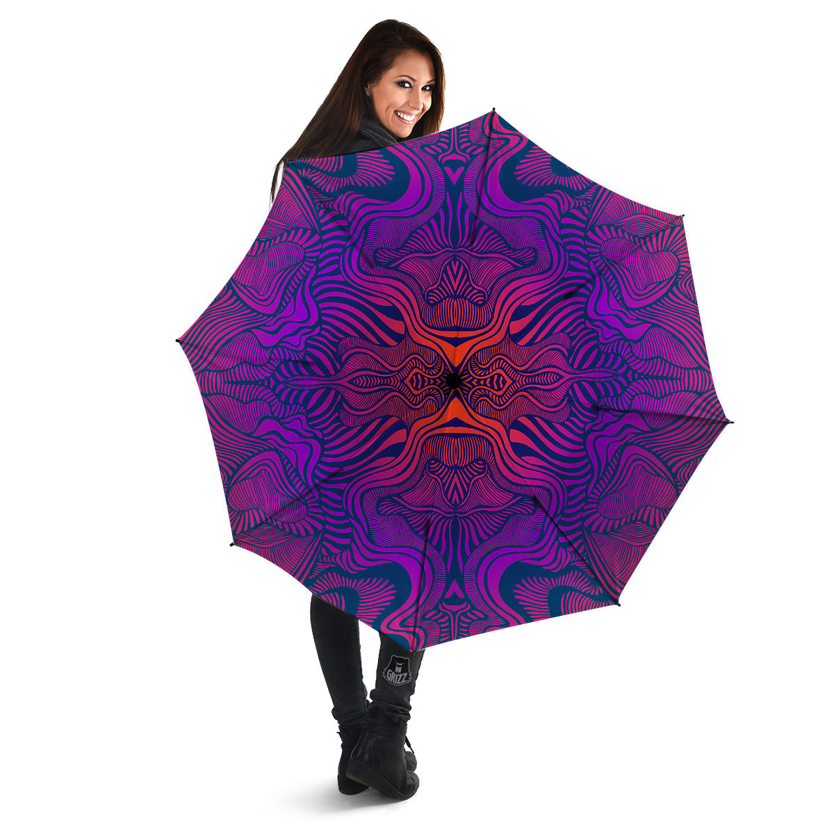 Psychedelic Trippy Ornament Print Umbrella-grizzshop