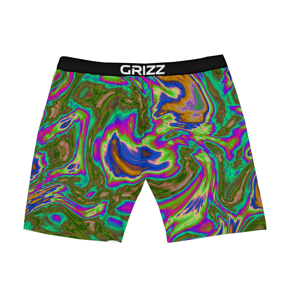 Psychedelic Trippy Purple Green Print Boxer Briefs-grizzshop