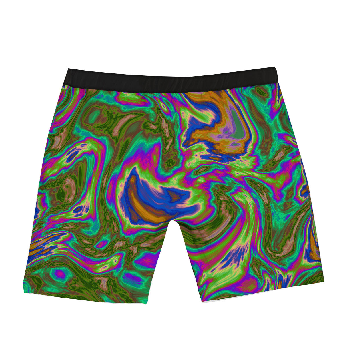 Psychedelic Trippy Purple Green Print Boxer Briefs-grizzshop