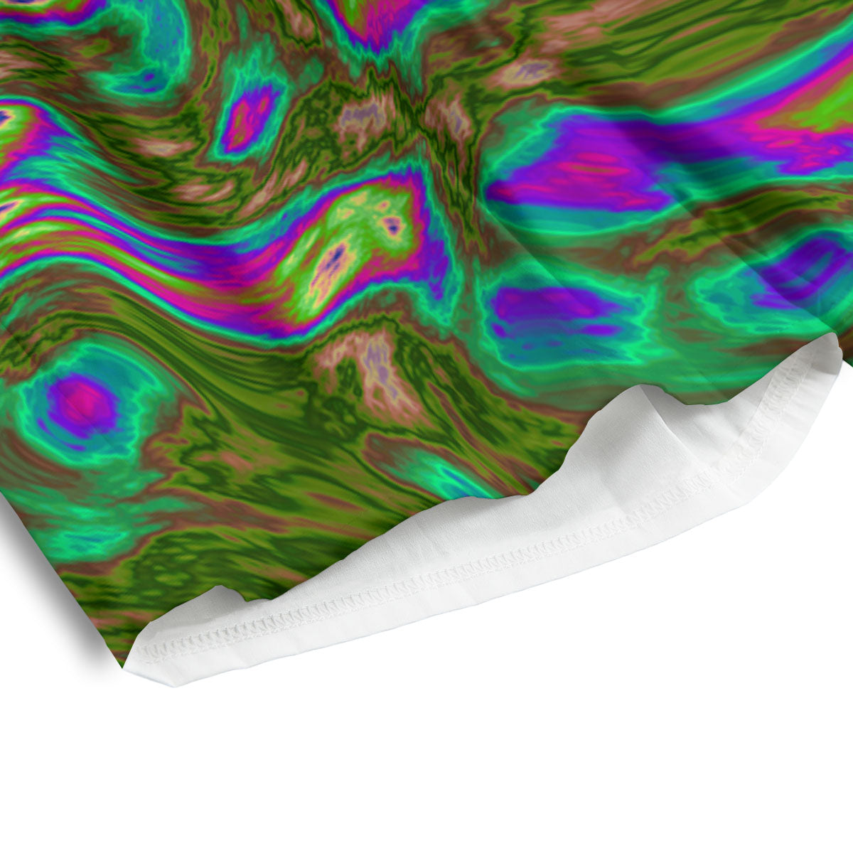 Psychedelic Trippy Purple Green Print Men's Athletic Shorts