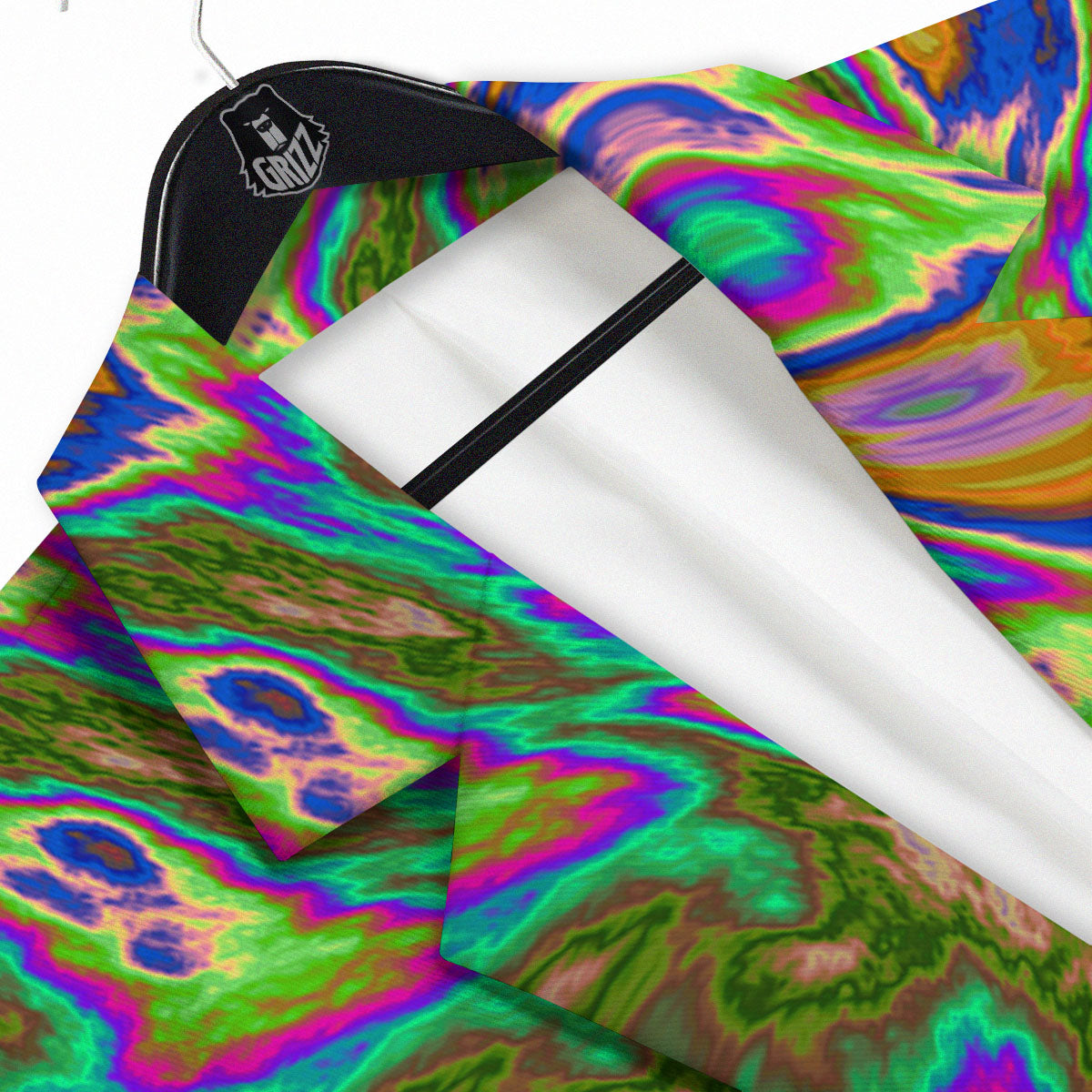 Psychedelic Trippy Purple Green Print Men's Sport Coat-grizzshop