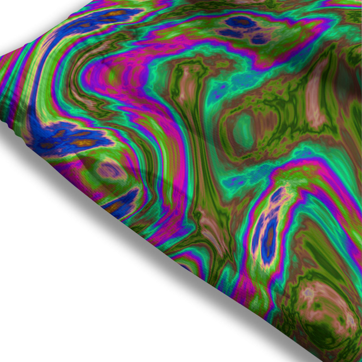 Psychedelic Trippy Purple Green Print Mesh Shorts