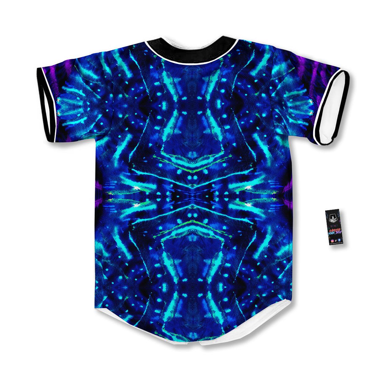 Psychedelic Watercolor Print Pattern Baseball Jersey-grizzshop