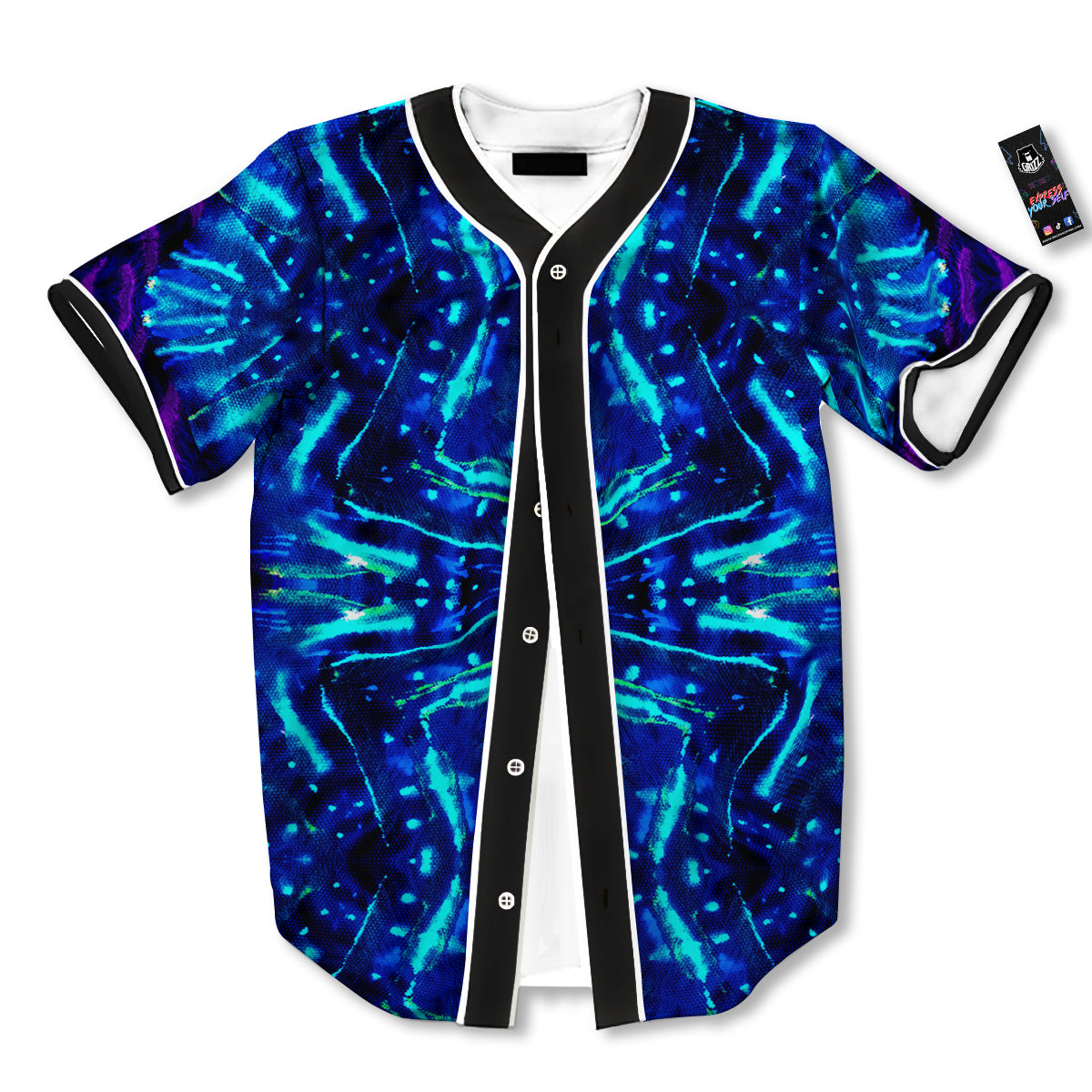 Psychedelic Watercolor Print Pattern Baseball Jersey-grizzshop