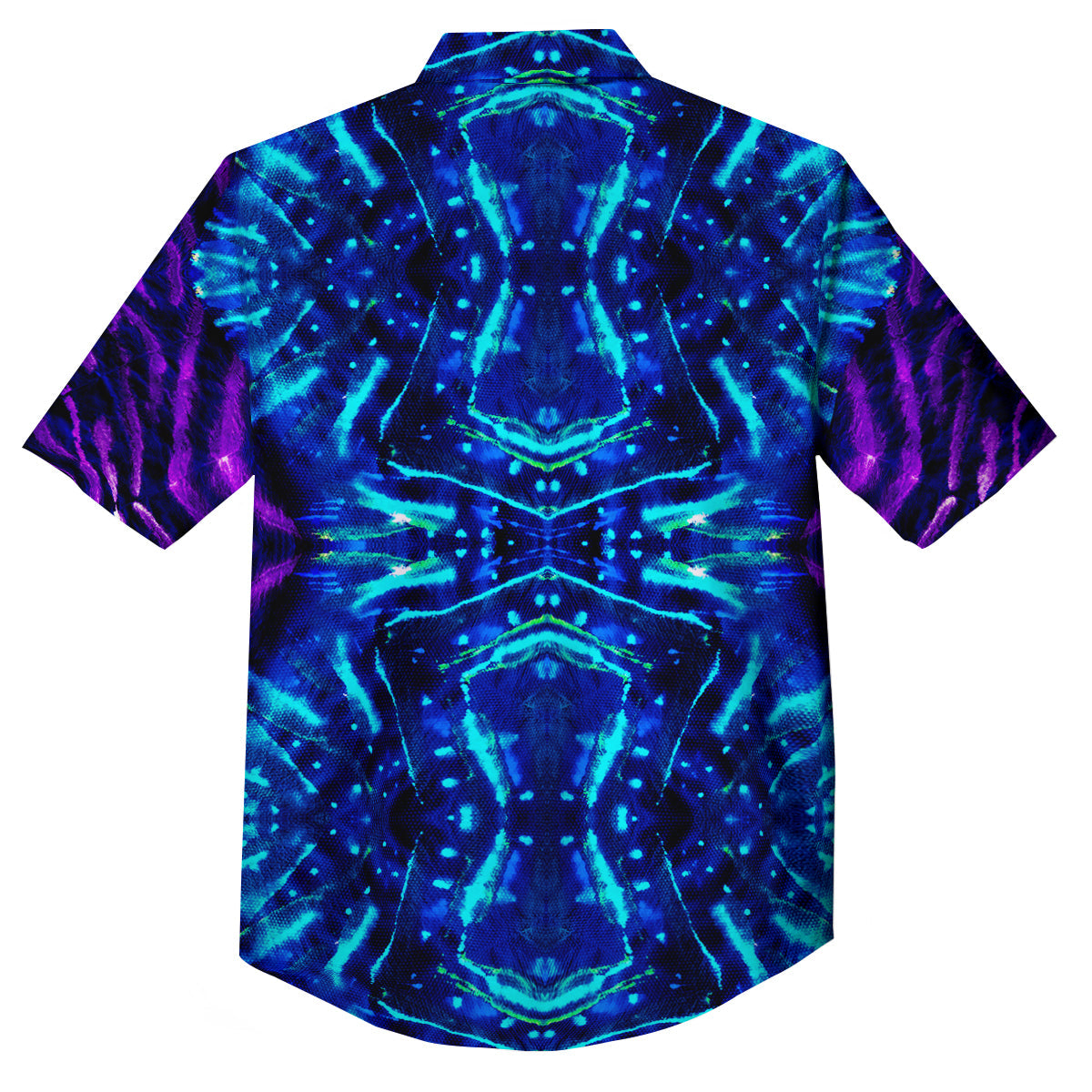 Psychedelic Watercolor Print Pattern Button Up Shirt-grizzshop