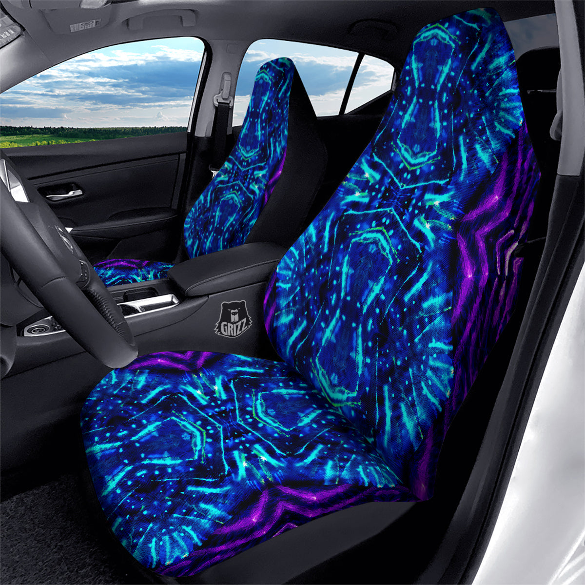 Psychedelic Watercolor Print Pattern Car Seat Covers-grizzshop