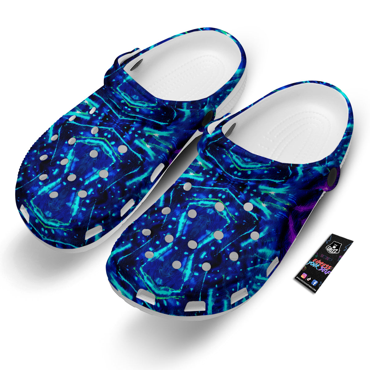Psychedelic Watercolor Print Pattern Clog-grizzshop