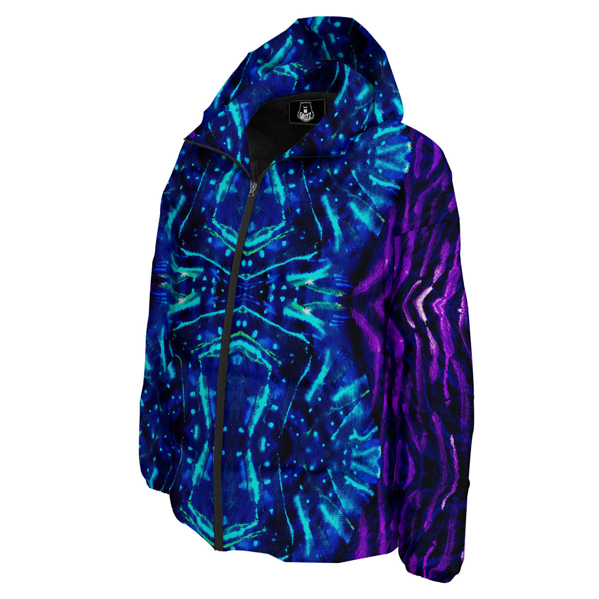 Psychedelic Watercolor Print Pattern Down Jacket-grizzshop