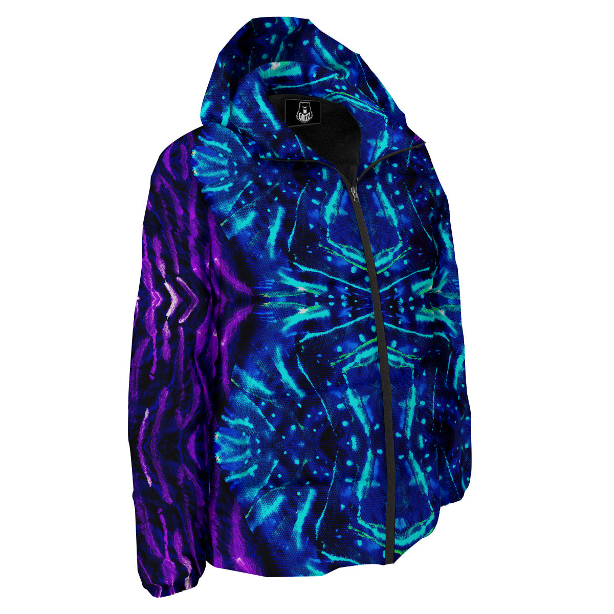 Psychedelic Watercolor Print Pattern Down Jacket-grizzshop