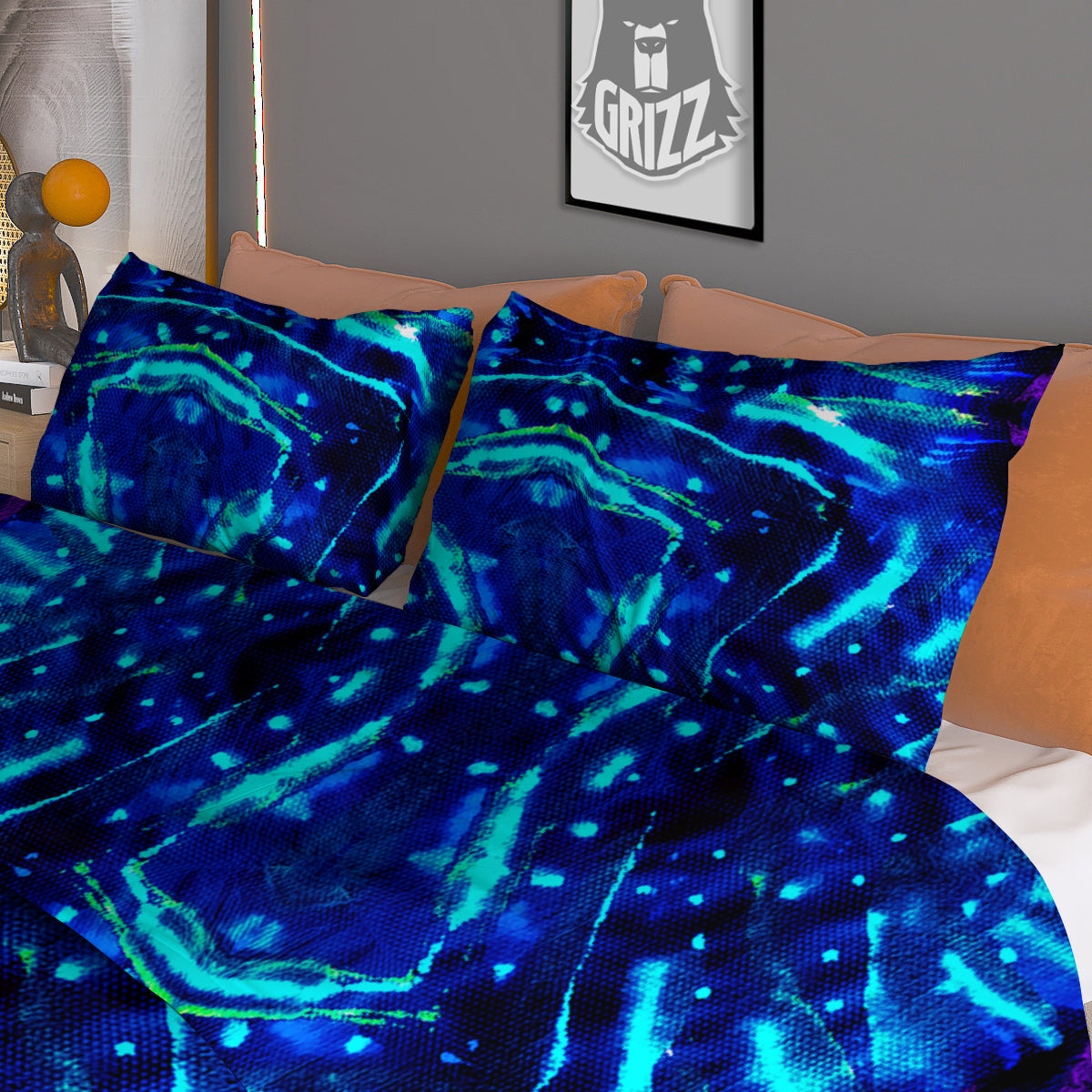Psychedelic Watercolor Print Pattern Duvet Cover Bedding Set