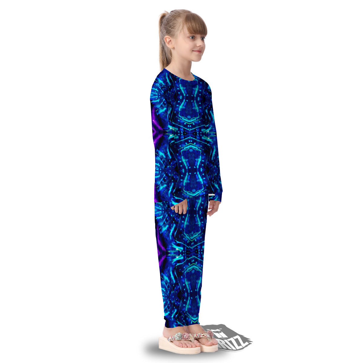 Psychedelic Watercolor Print Pattern Kid's Pajamas-grizzshop