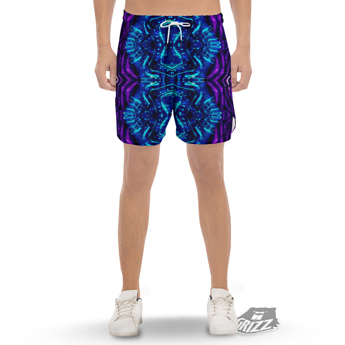 Psychedelic Watercolor Print Pattern Men's Gym Shorts-grizzshop
