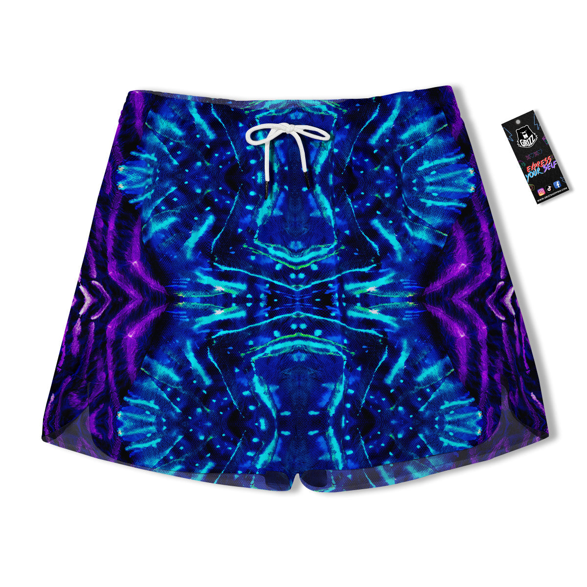 Psychedelic Watercolor Print Pattern Men's Running Shorts-grizzshop