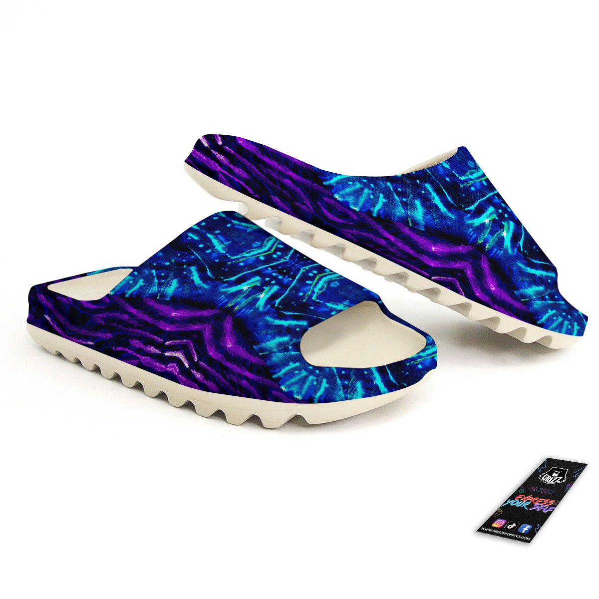 Psychedelic Watercolor Print Pattern Sandals-grizzshop