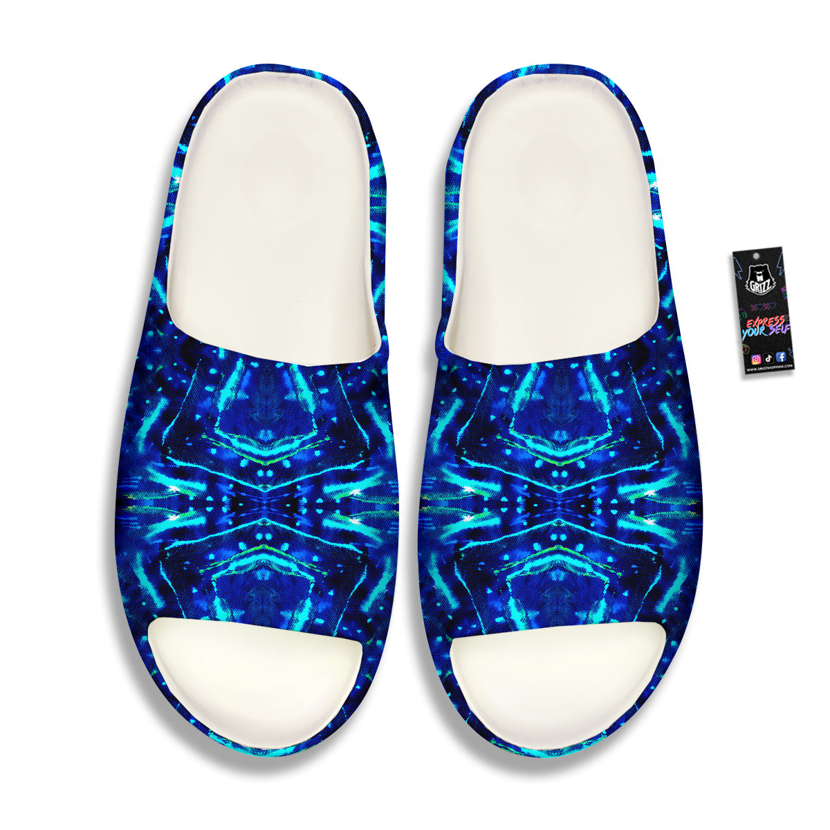 Psychedelic Watercolor Print Pattern Sandals-grizzshop