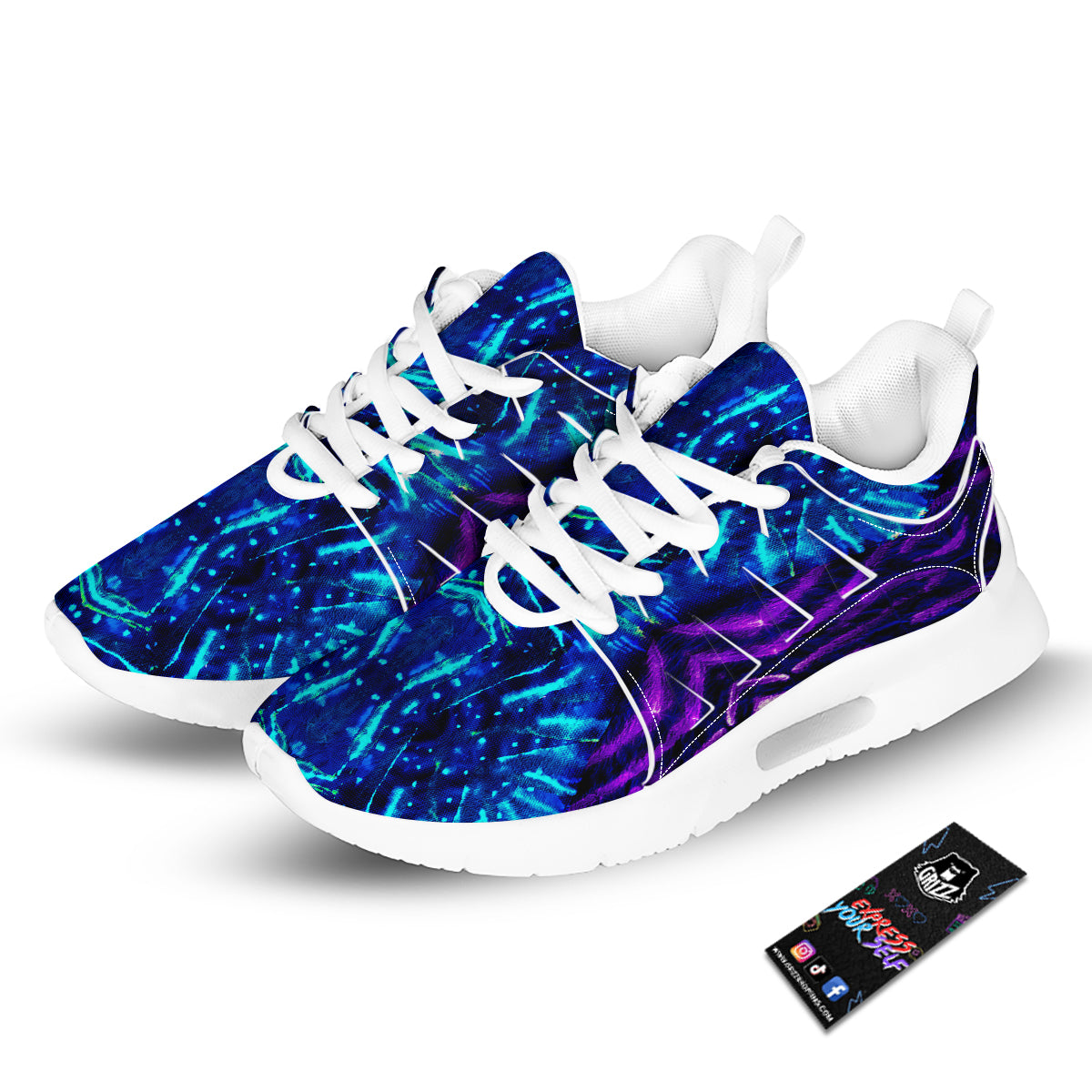 Psychedelic Watercolor Print Pattern Tennis Shoes-grizzshop
