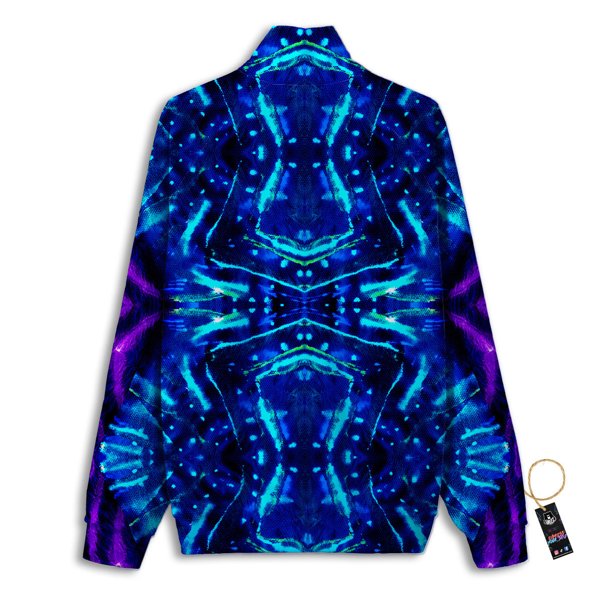 Psychedelic Watercolor Print Pattern Track Jacket-grizzshop