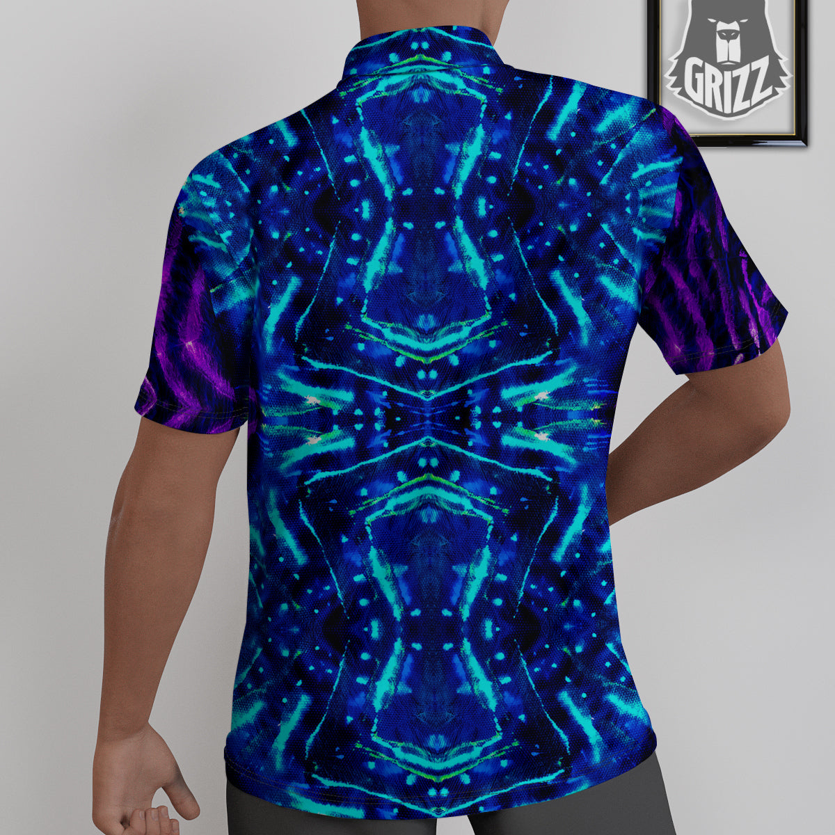 Psychedelic Watercolor Print Pattern Untucked Shirts-grizzshop