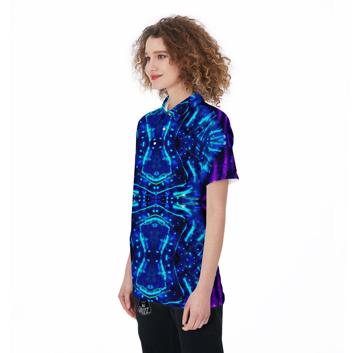 Psychedelic Watercolor Print Pattern Women's Golf Shirts-grizzshop