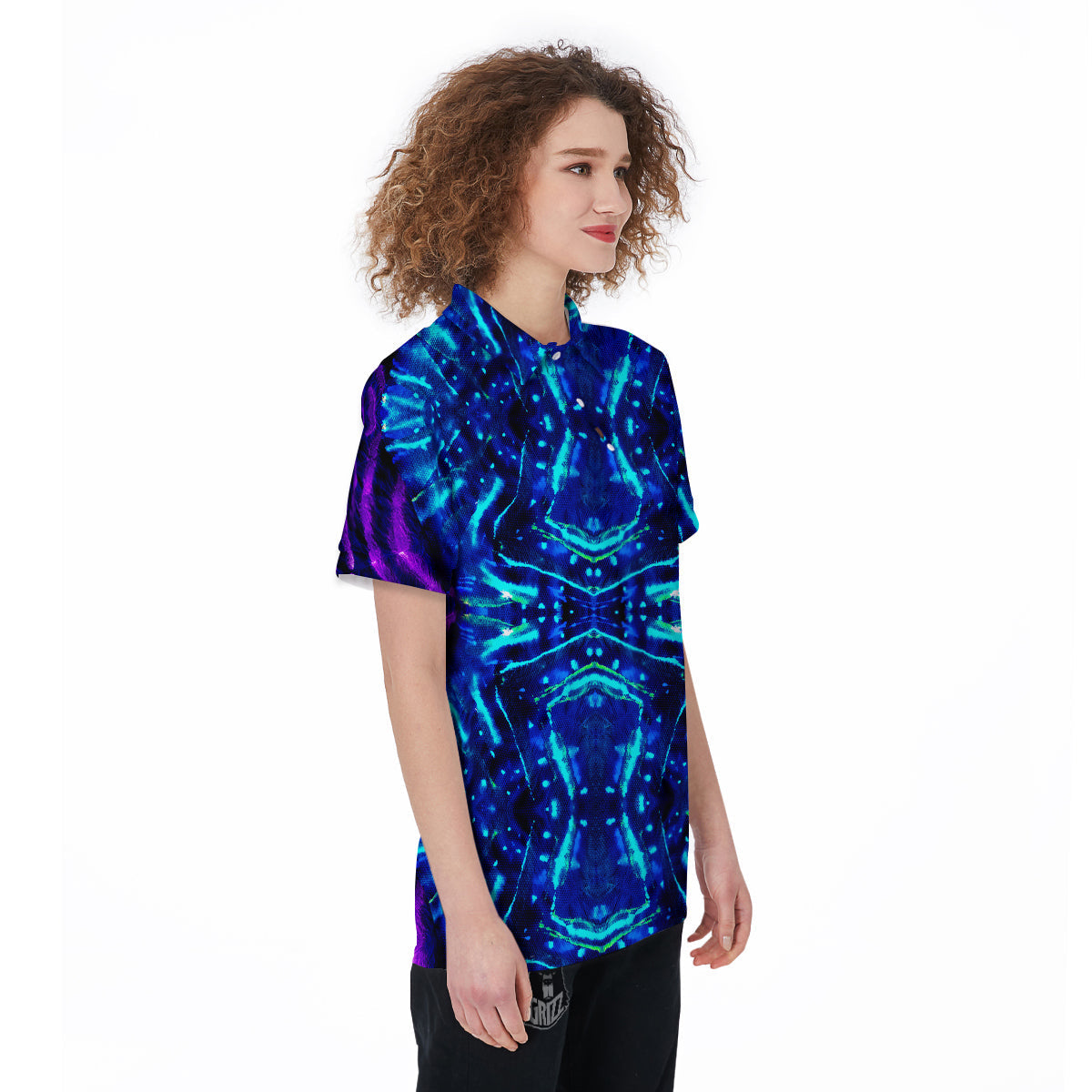Psychedelic Watercolor Print Pattern Women's Golf Shirts-grizzshop