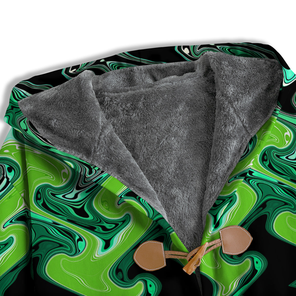 Psychedelic Wave Liquid Green Print Men's Windbreaker Jacket-grizzshop