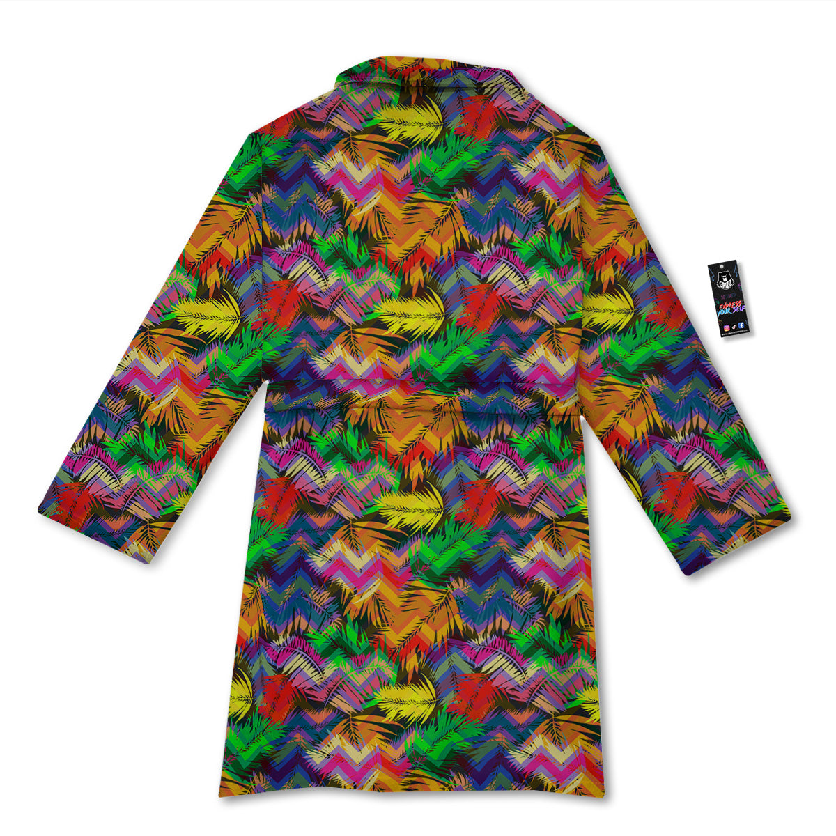 Psychedelic Zigzag Tropical Print Pattern Bathrobe-grizzshop