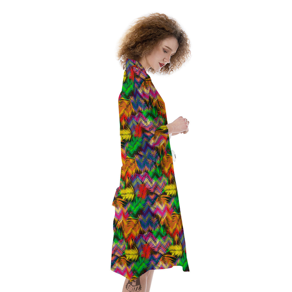 Psychedelic Zigzag Tropical Print Pattern Kimono-grizzshop