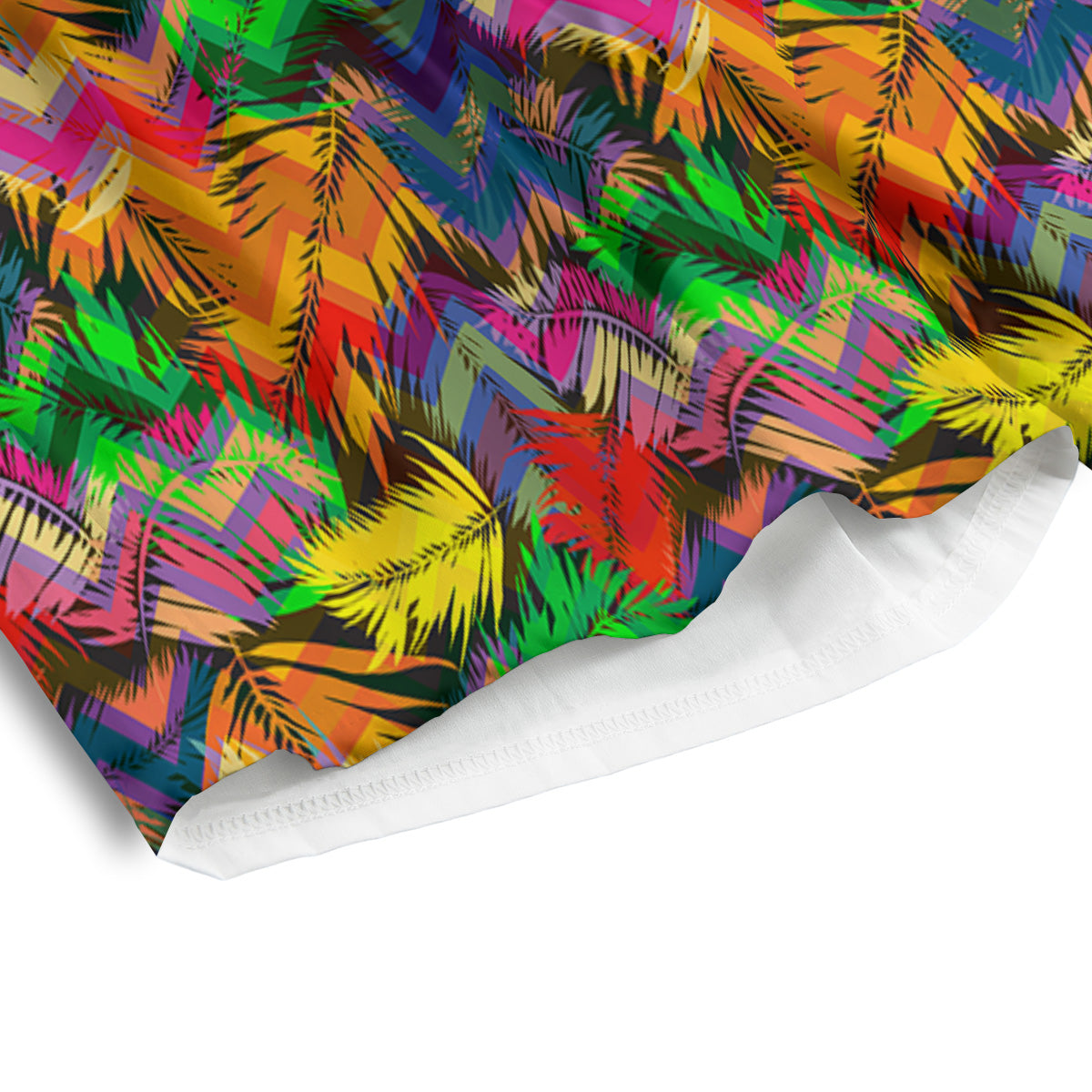 Psychedelic Zigzag Tropical Print Pattern Men's Athletic Shorts
