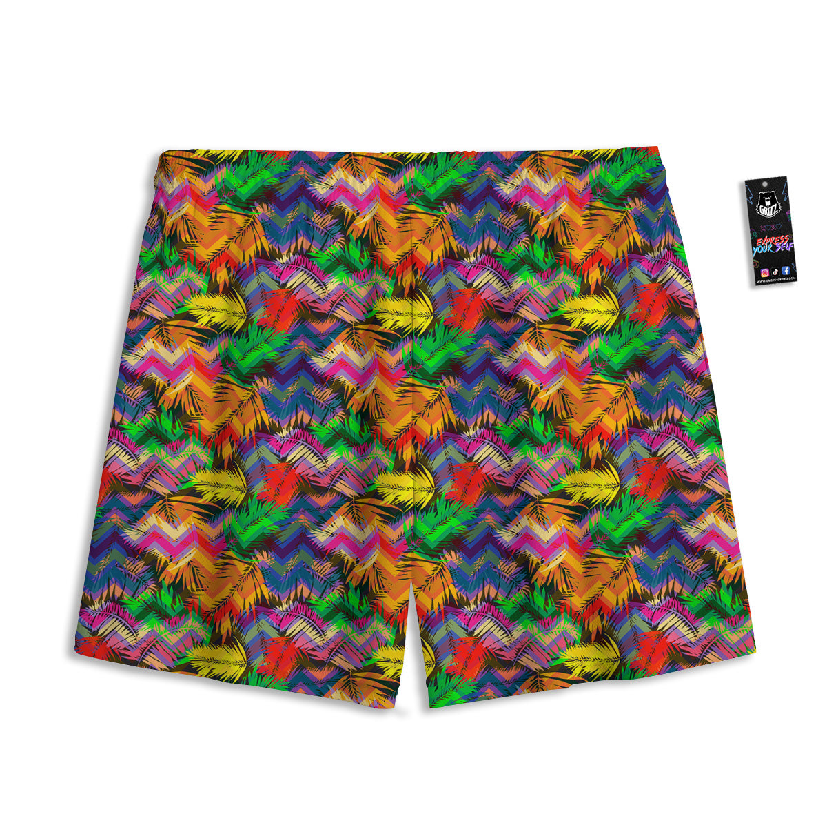 Red Bear And Green Bull Stock Print Mesh Shorts