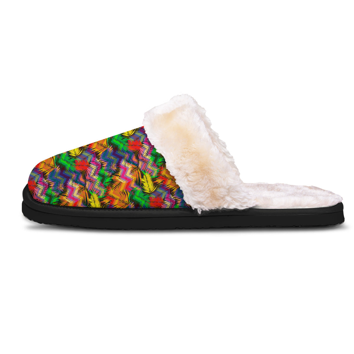 Psychedelic Zigzag Tropical Print Pattern Slippers-grizzshop