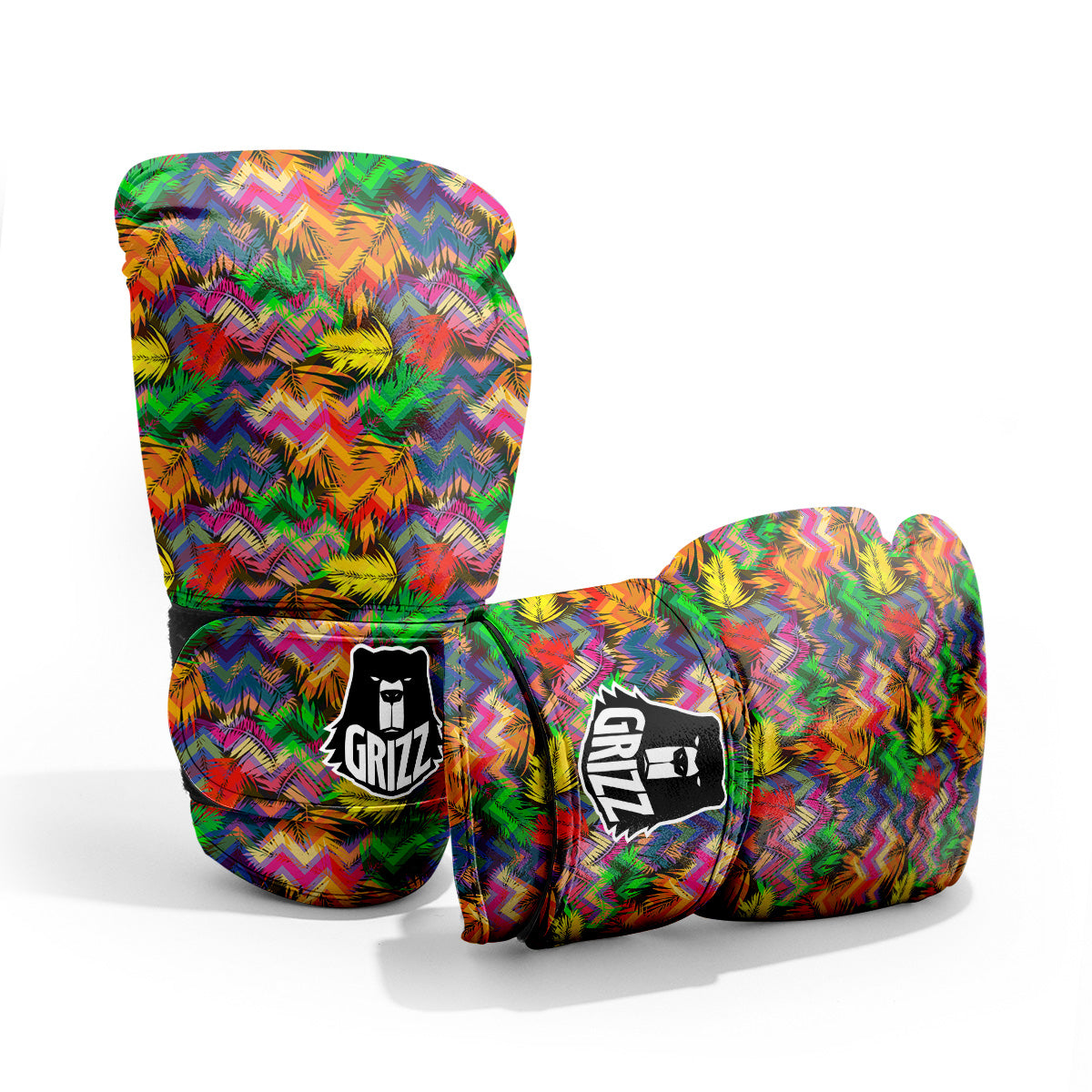 Psychedelic Zigzag Tropical Print Pattern Sparring Gloves-grizzshop