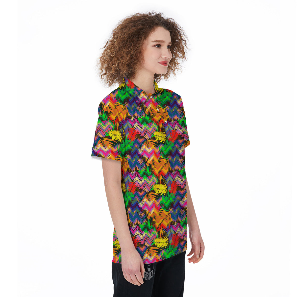 Psychedelic Zigzag Tropical Print Pattern Women's Golf Shirts-grizzshop