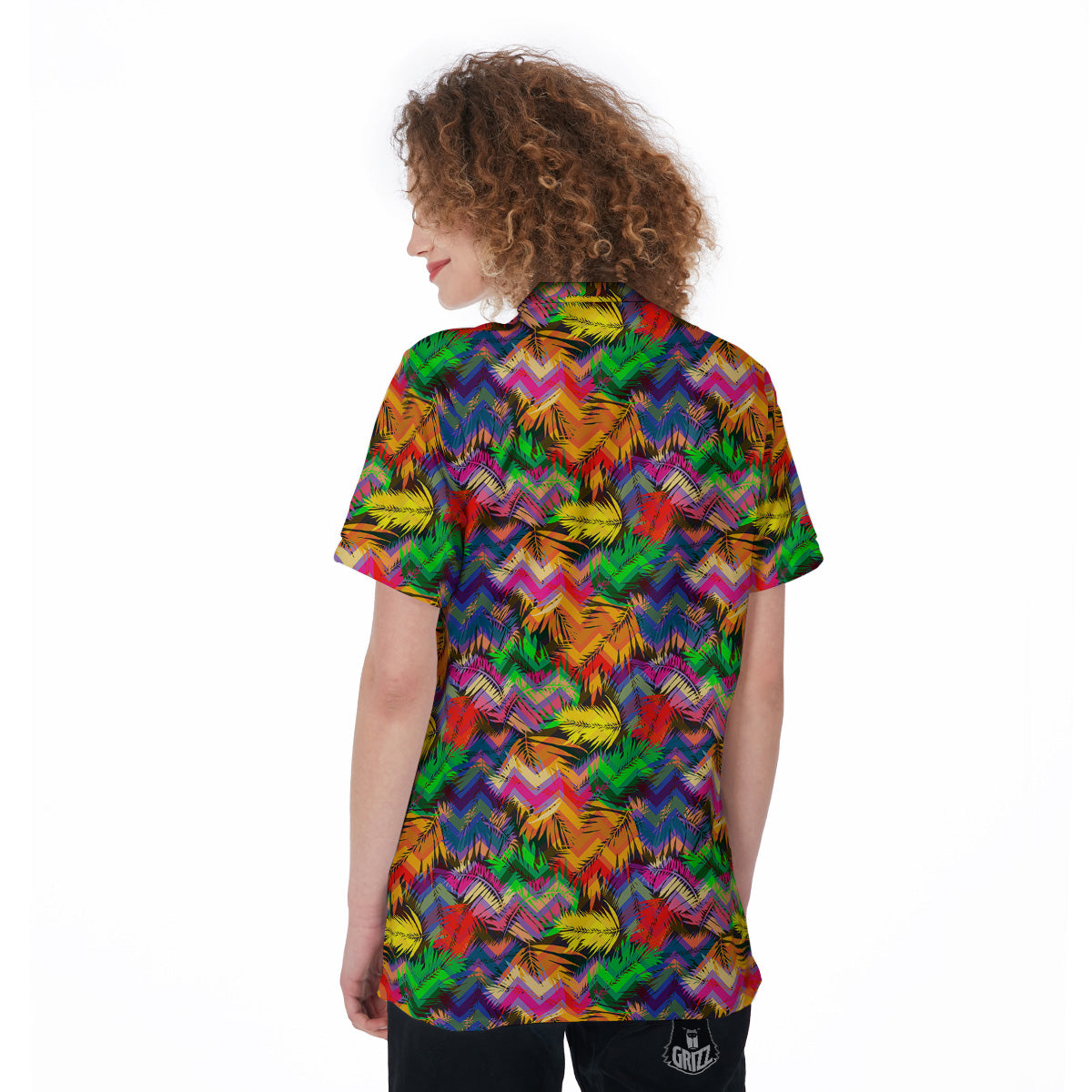 Psychedelic Zigzag Tropical Print Pattern Women's Golf Shirts-grizzshop