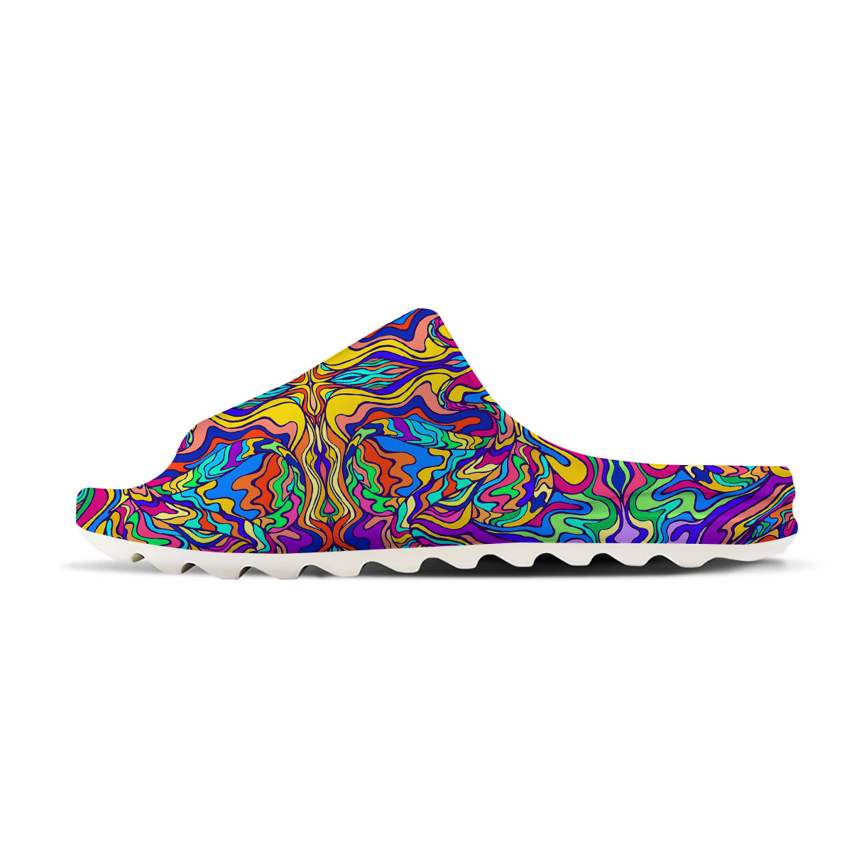 Psychedelic Colorful Fractal Mirror Print Sandals-grizzshop