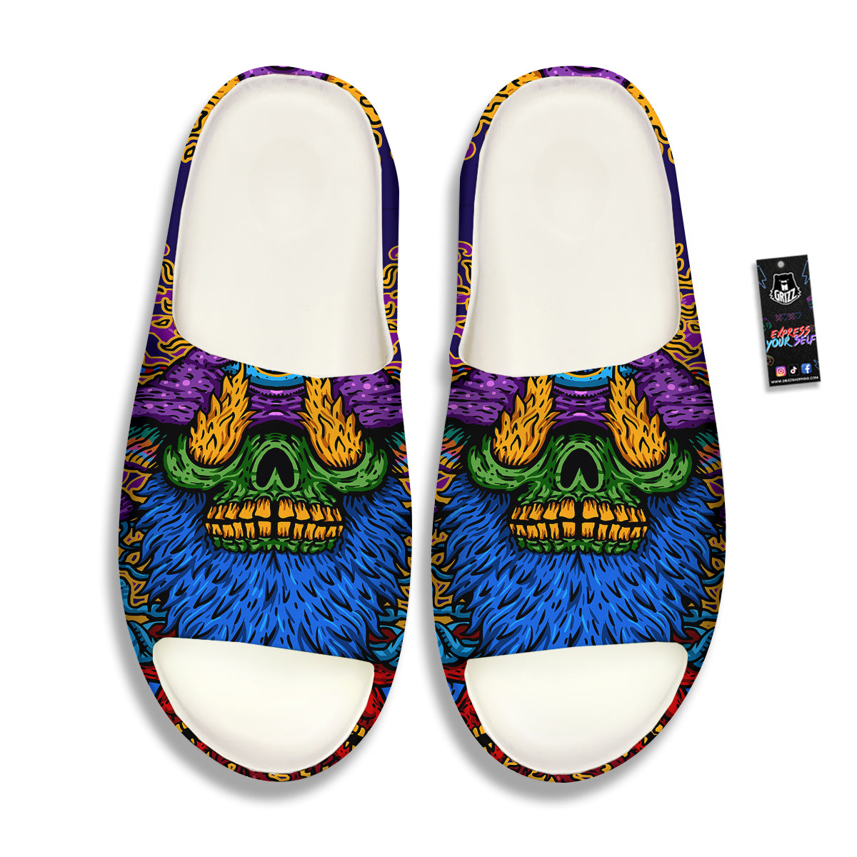 Psychedelic Magic Mushroom Print Sandals-grizzshop