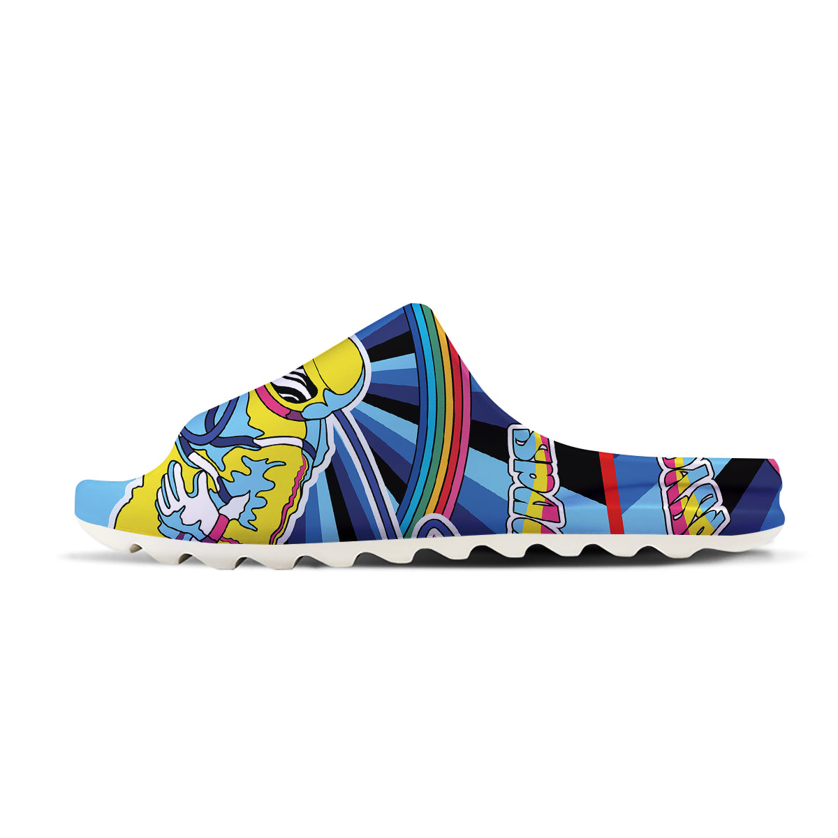 Psychedelic Space And Astronaut Print Sandals-grizzshop