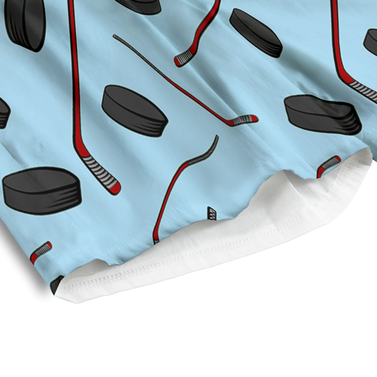 Puck And Hockey Stick Print Pattern Men's Athletic Shorts