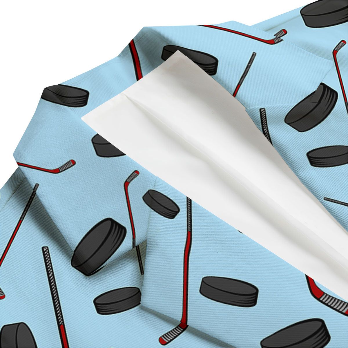 Puck And Hockey Stick Print Pattern Men's Blazer-grizzshop