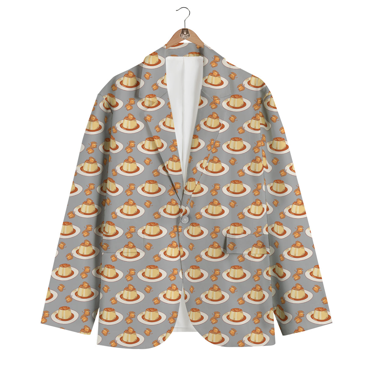 Pudding Hand Drawn Print Pattern Men's Blazer-grizzshop